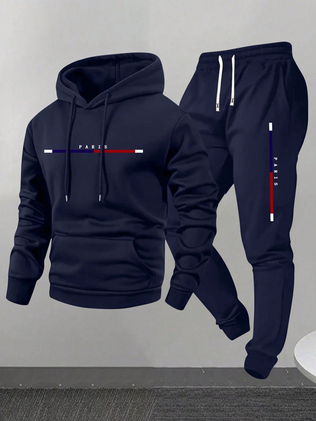 2pcs/Set Men's Outfit Including Hoodie And Drawstring Sweatpants. Lightweight And Breathable