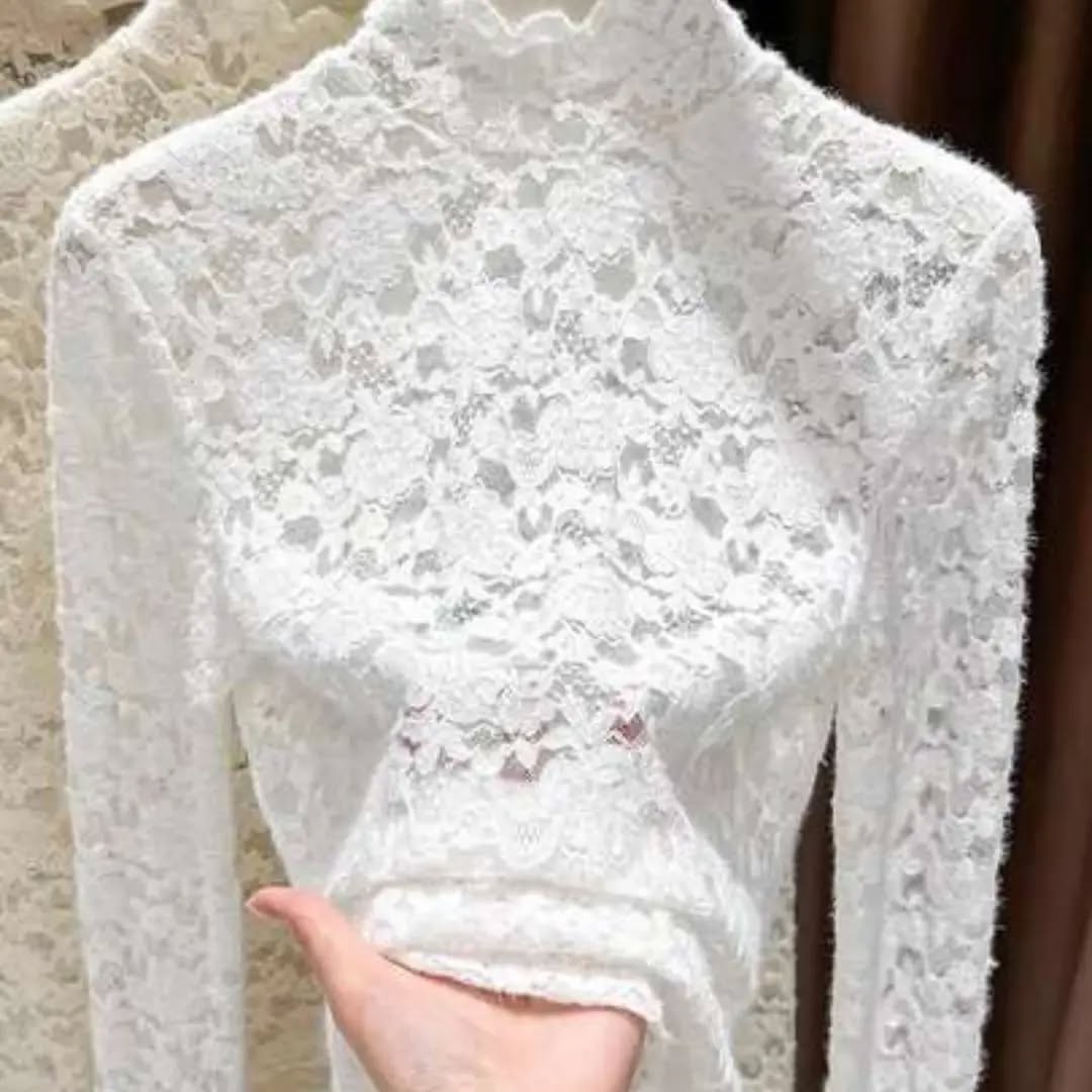 2025 New Apricot High Collar Lace Camisole