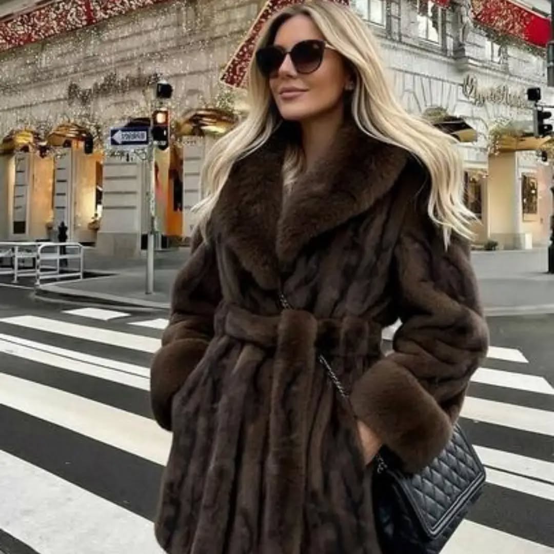 2026 Winter New Elegant Faux Fur Coat For Evening Party And Date