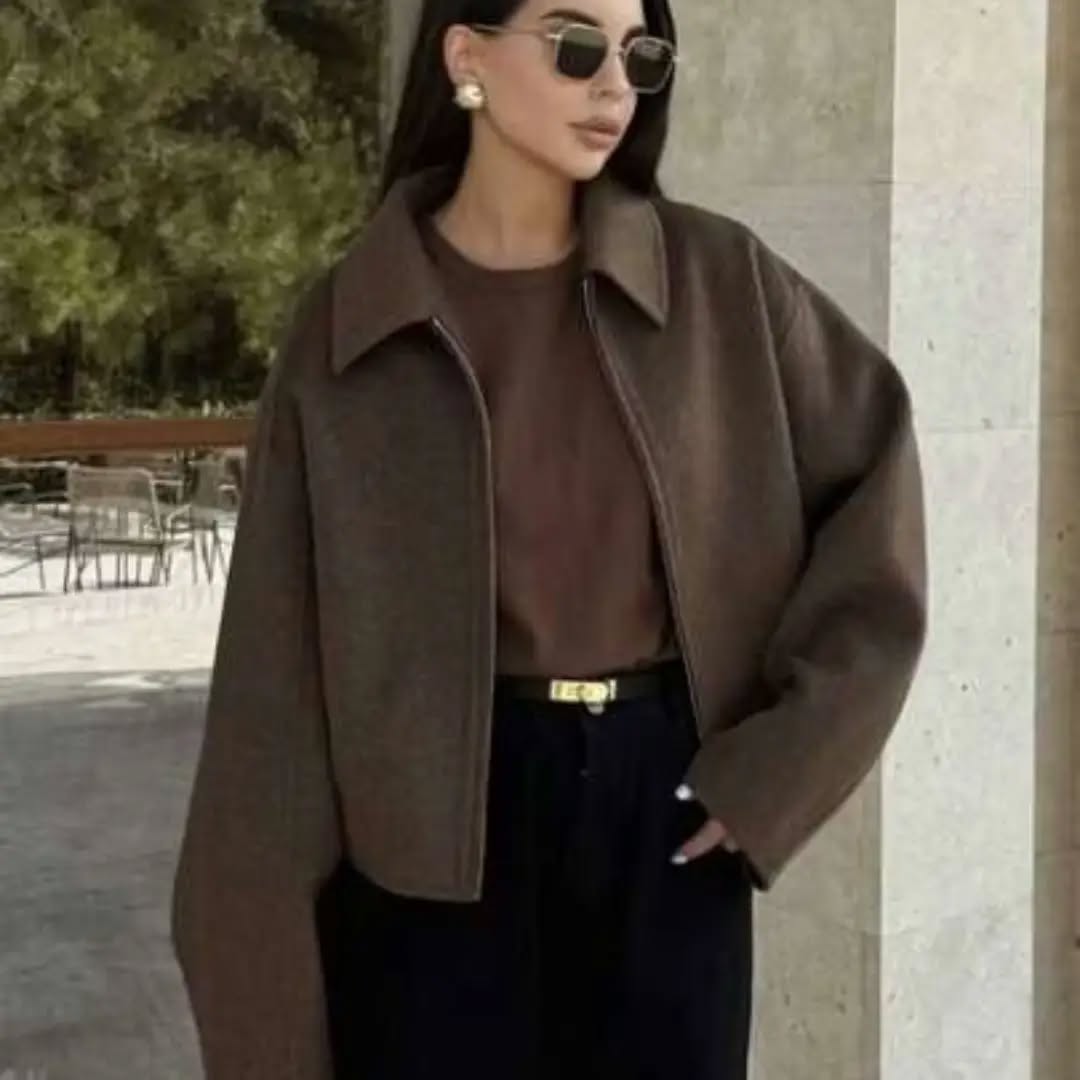 Women Autumn Fashion Retro Lapel Long Sleeve Jacket With Pockets Female Casual All-Match Long Sleeve Outwear
