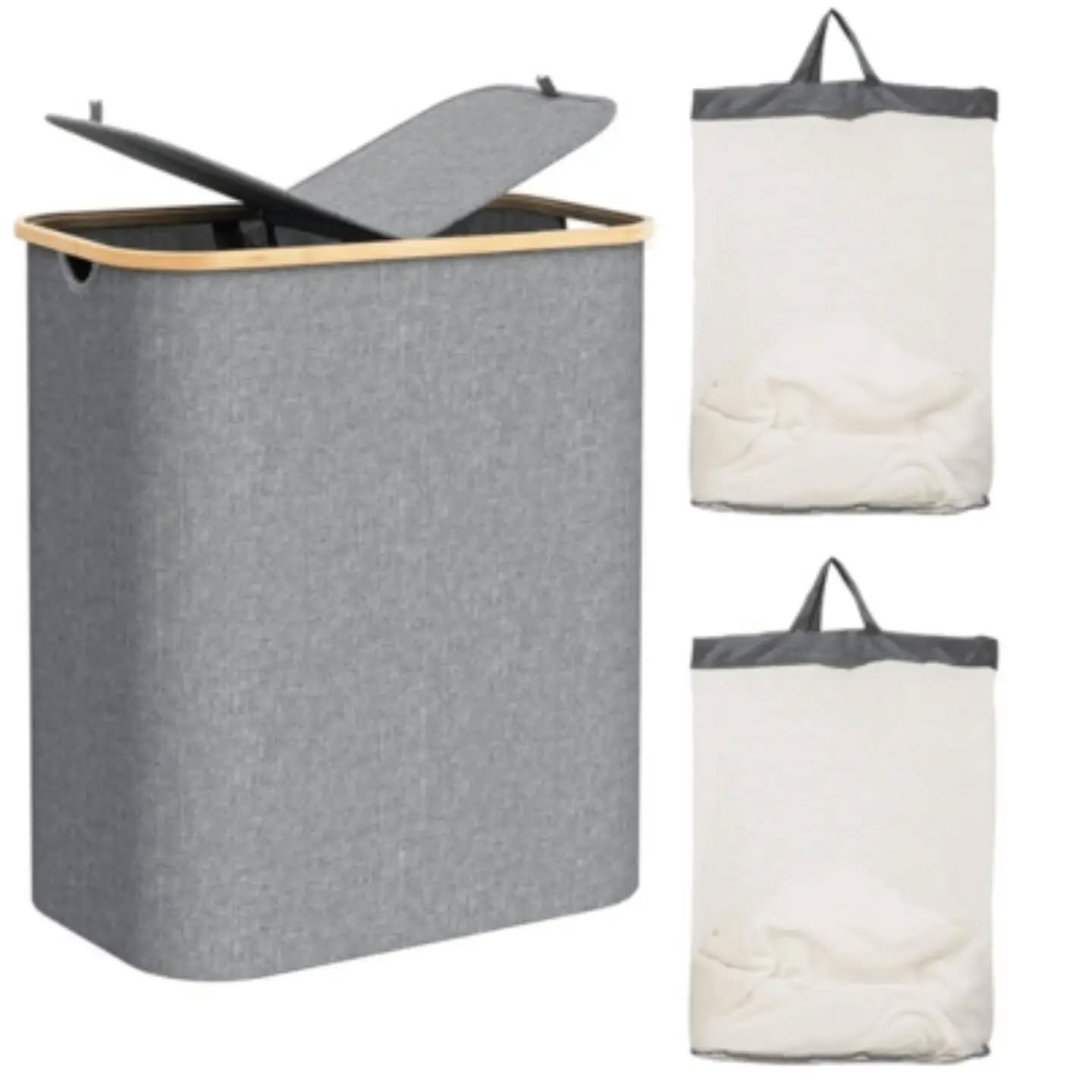 75L/100L/150L Laundry Basket With Lid And Liner