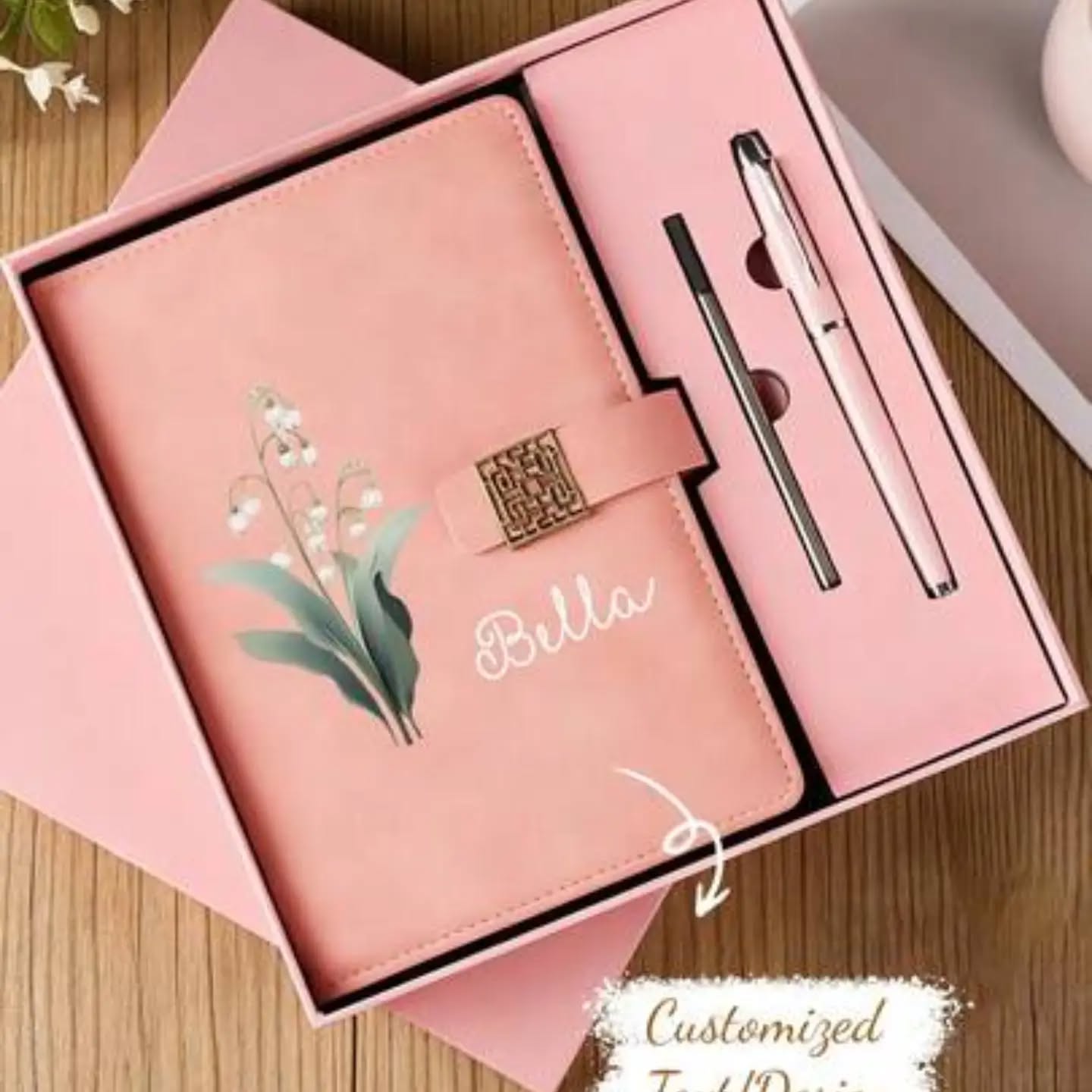 Personalized Birth Flower Notebook Set