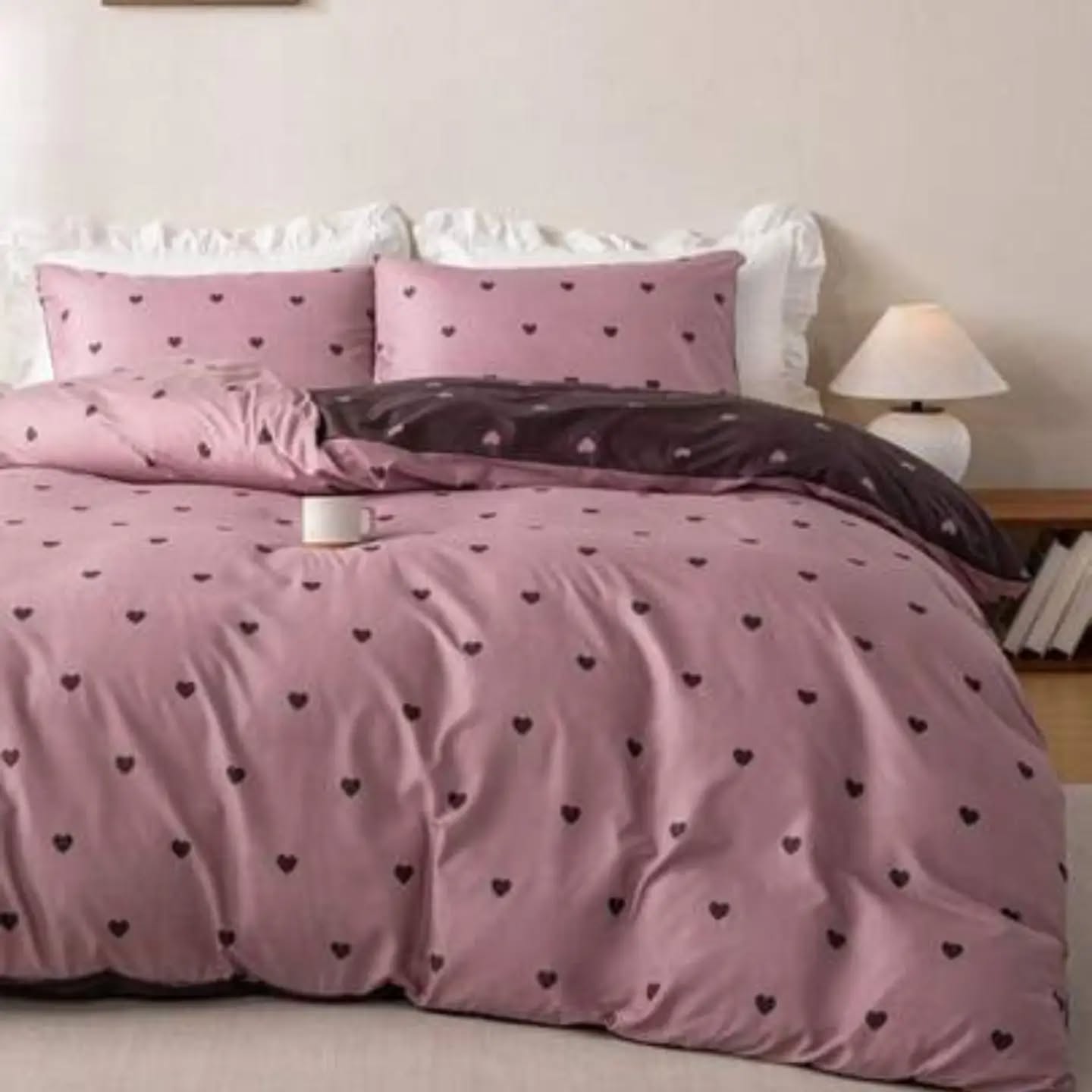 2/3pcs Heart Pattern Duvet Cover Set