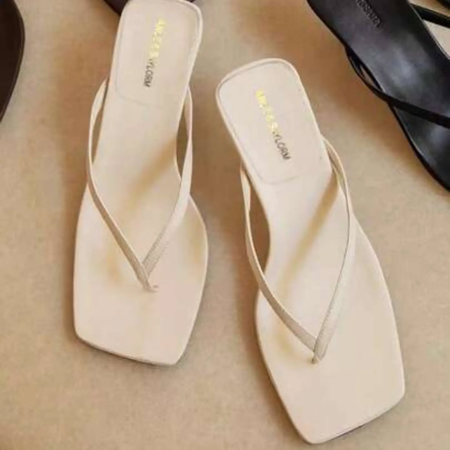 French Square Toe Strappy High Heel Sandals